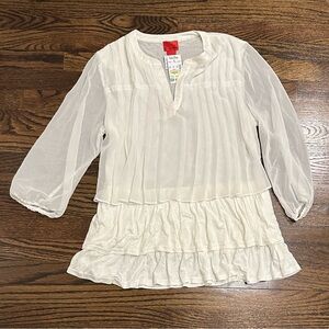 V Cristina Elegant Cream Layered Blouse
